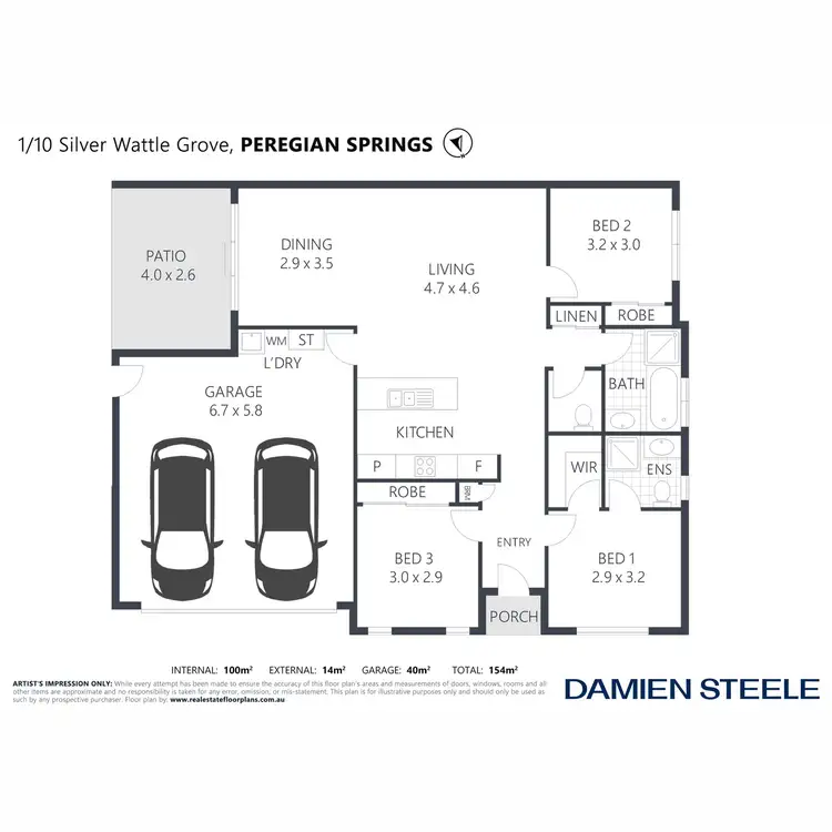 Floorplan of Homely semi-detached listing, 1/10 Silver Wattle Grove, Peregian Springs QLD 4573