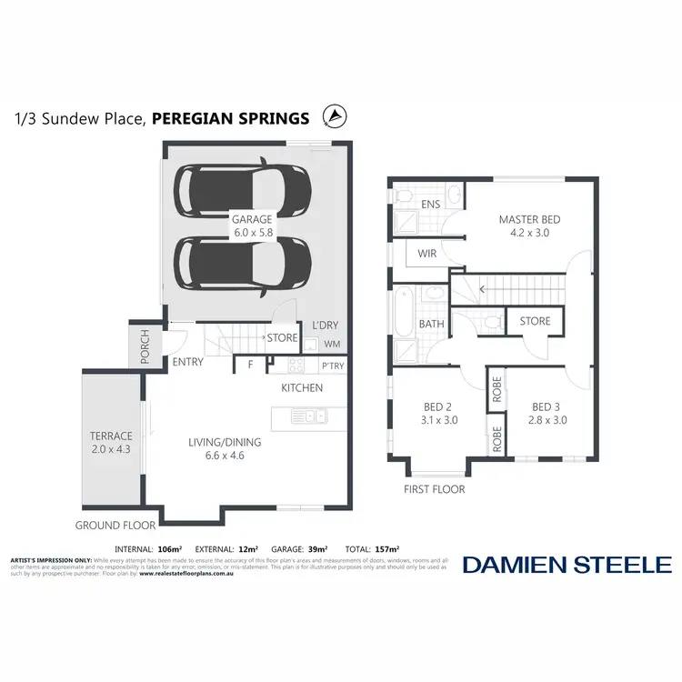 Floorplan of Homely semi-detached listing, 1/3 Sundew Place, Peregian Springs QLD 4573