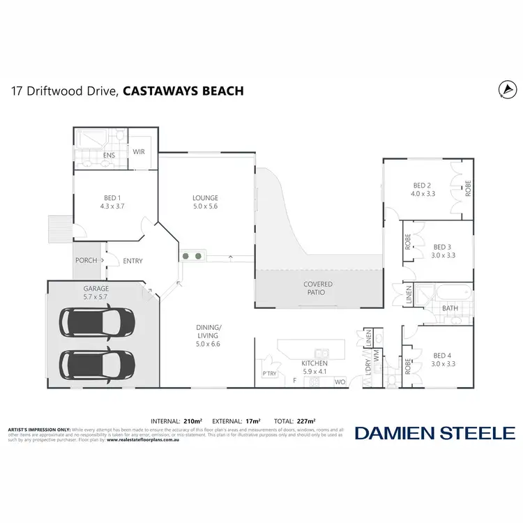 Floorplan of Homely house listing, 17 Driftwood Drive, Castaways Beach QLD 4567