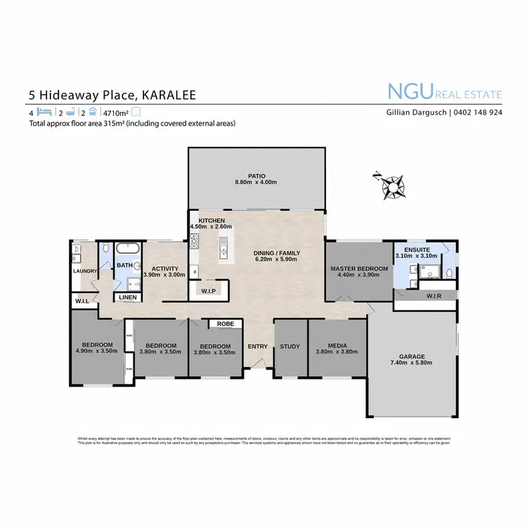 Floorplan of Homely rural property listing, 5 Hideaway Place, Karalee QLD 4306