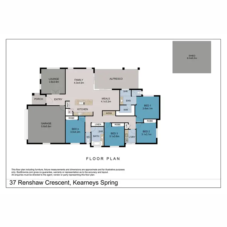 Floorplan of Homely house listing, 37 Renshaw Crescent, Kearneys Spring QLD 4350