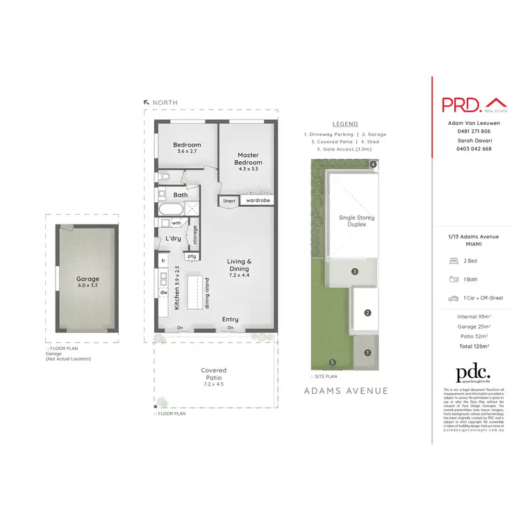 Floorplan of Homely semi-detached listing, 1/13 Adams Avenue, Miami QLD 4220
