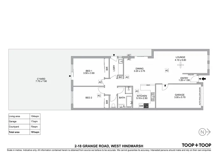 Floorplan of Homely unit listing, 2/18 Grange Road, West Hindmarsh SA 5007