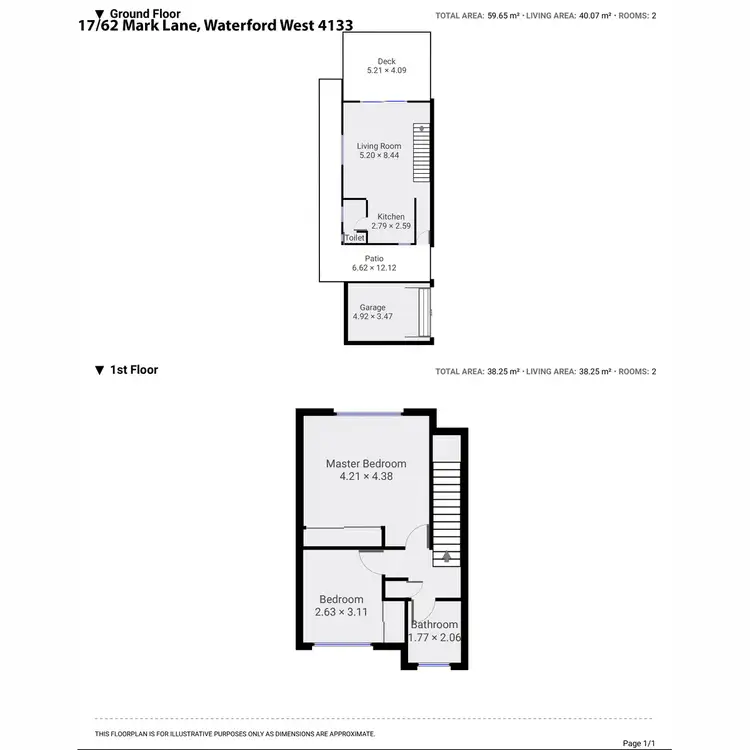 Floorplan of Homely townhouse listing, 17/62 Mark Lane, Waterford West QLD 4133