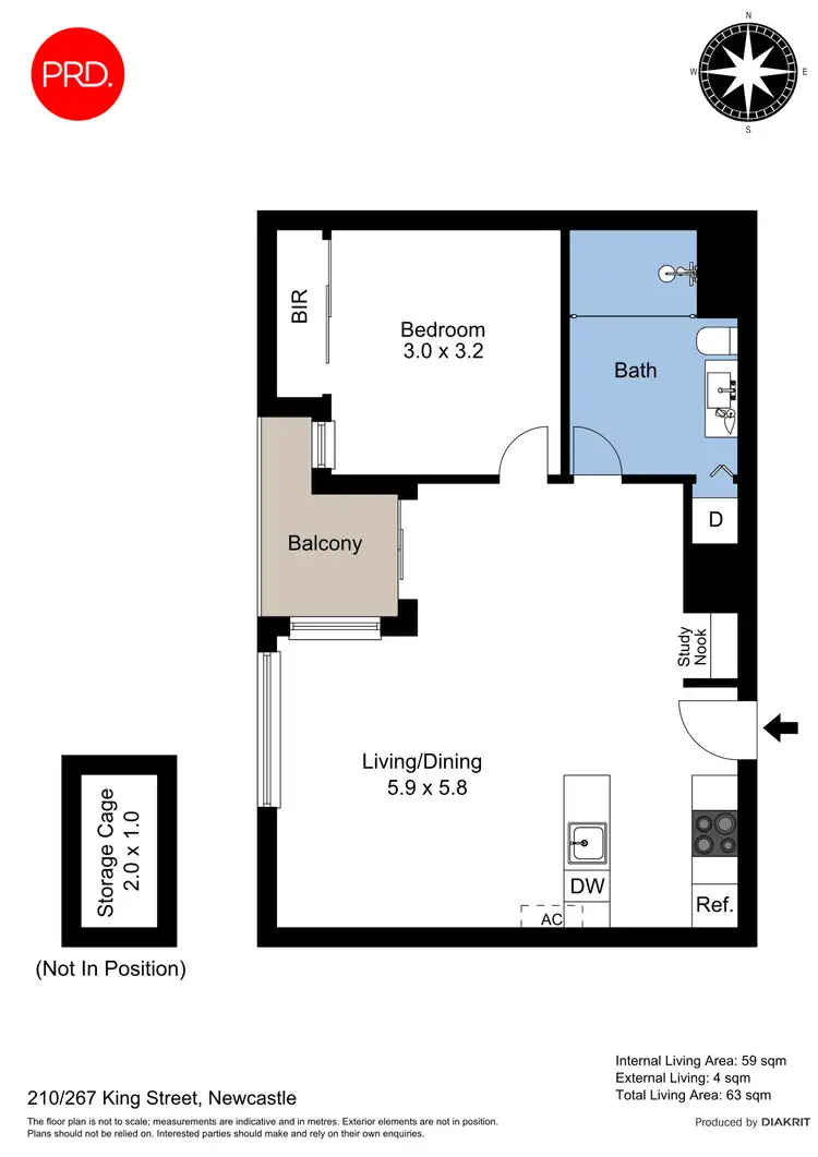 Floorplan of Homely apartment listing, 210/267 King Street, Newcastle NSW 2300