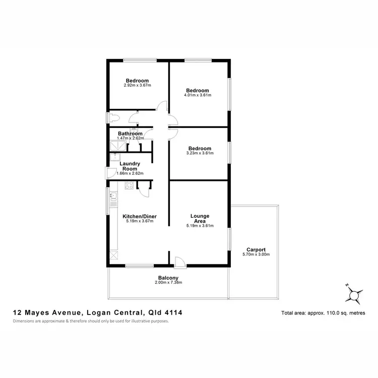 Floorplan of Homely house listing, 12 Mayes Avenue, Logan Central QLD 4114