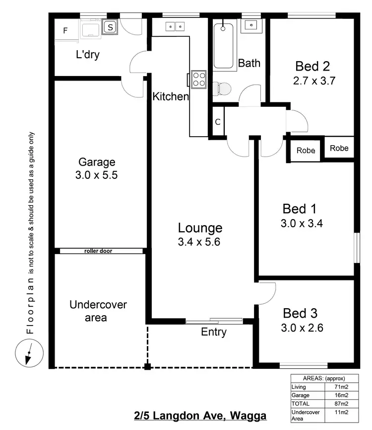 Floorplan of Homely unit listing, 2/5 Langdon Avenue, Wagga Wagga NSW 2650