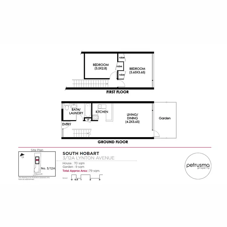 Floorplan of Homely unit listing, 3/12A Lynton Avenue, South Hobart TAS 7004