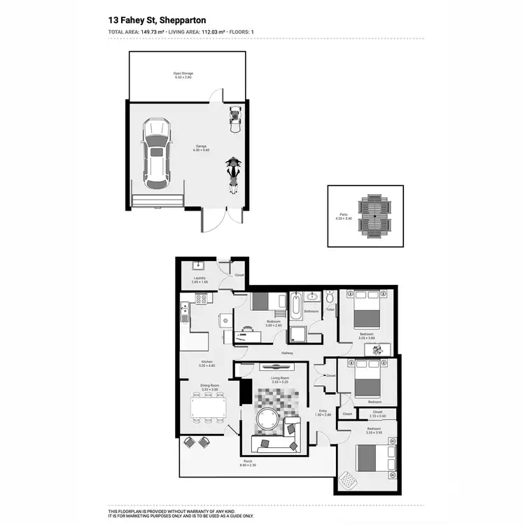 Floorplan of Homely house listing, 13 Fahey Street, Shepparton VIC 3630