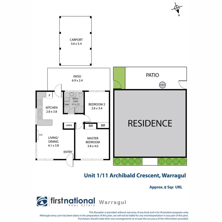 Floorplan of Homely unit listing, 1/11 Archibald Cresent, Warragul VIC 3820