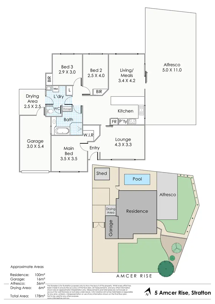 Floorplan of Homely house listing, 5 Amcer Rise, Stratton WA 6056