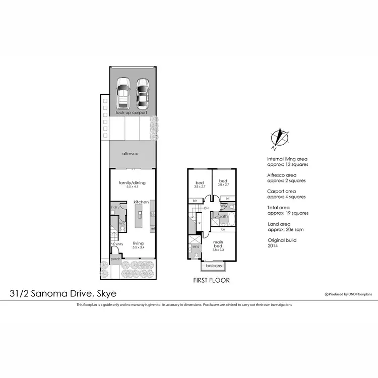 Floorplan of Homely townhouse listing, 31 / 2 Sanoma Drive, Skye VIC 3977