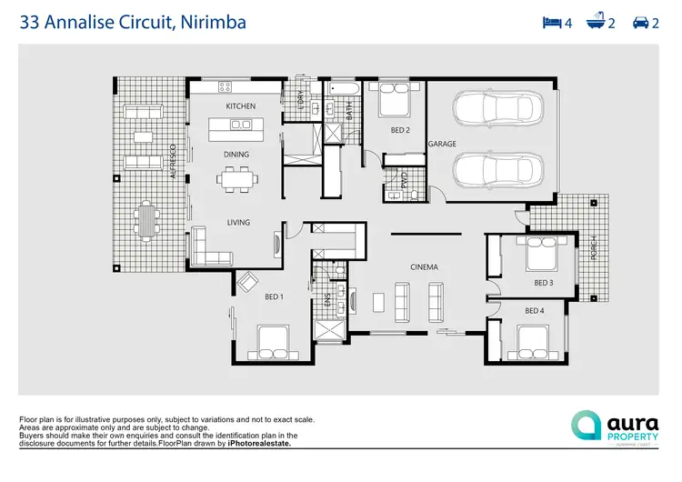 Floorplan of Homely house listing, 33 Annalise Circuit, Nirimba QLD 4551