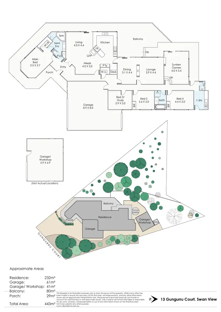 Floorplan of Homely house listing, 13 Gungurru Court, Swan View WA 6056