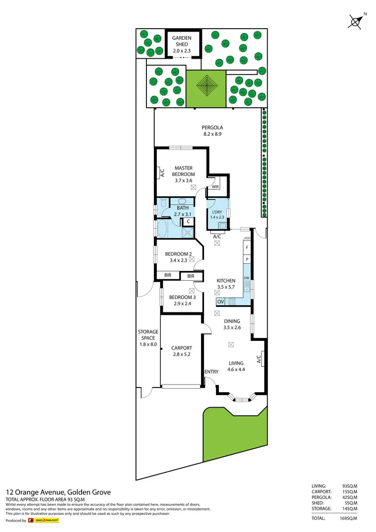 Floorplan of Homely house listing, 12 Orange Avenue, Golden Grove SA 5125