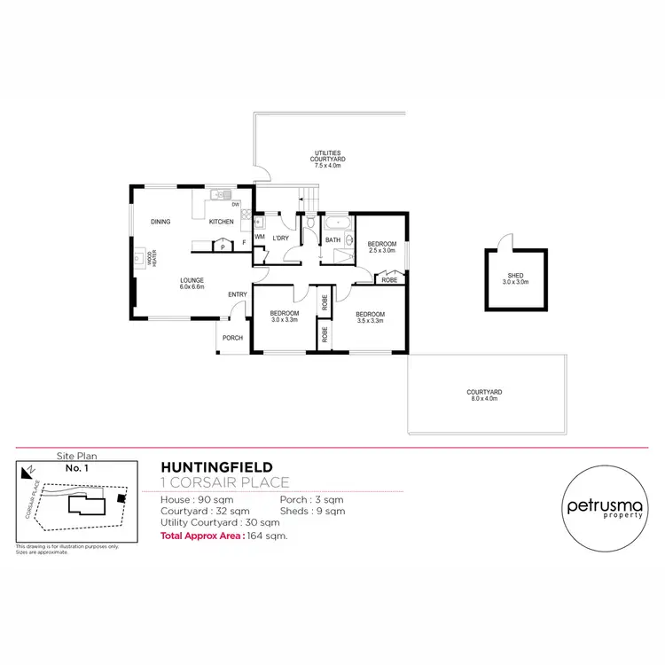 Floorplan of Homely house listing, 1 Corsair Place, Huntingfield TAS 7055