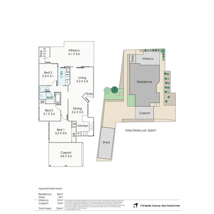 Floorplan of Homely villa listing, 71D Beatty Avenue, East Victoria Park WA 6101