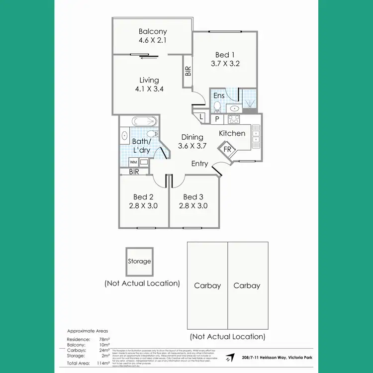 Floorplan of Homely apartment listing, 208/7-11 Heirisson Way, Victoria Park WA 6100
