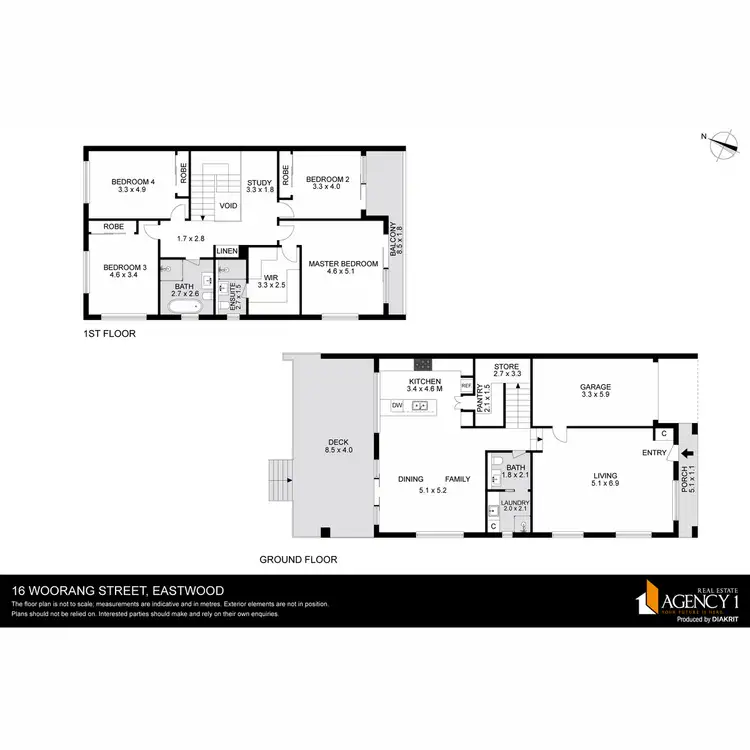 Floorplan of Homely semi-detached listing, 16 Woorang Street, Eastwood NSW 2122