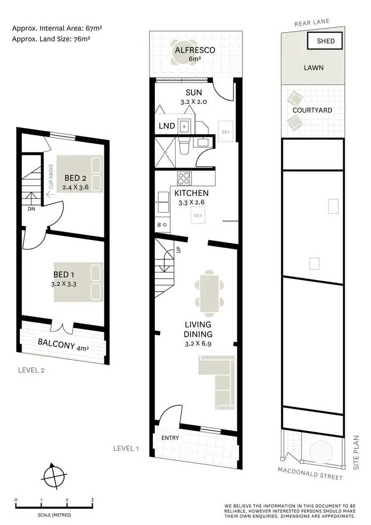 Floorplan of Homely terrace listing, 64 MacDonald Street, Erskineville NSW 2043
