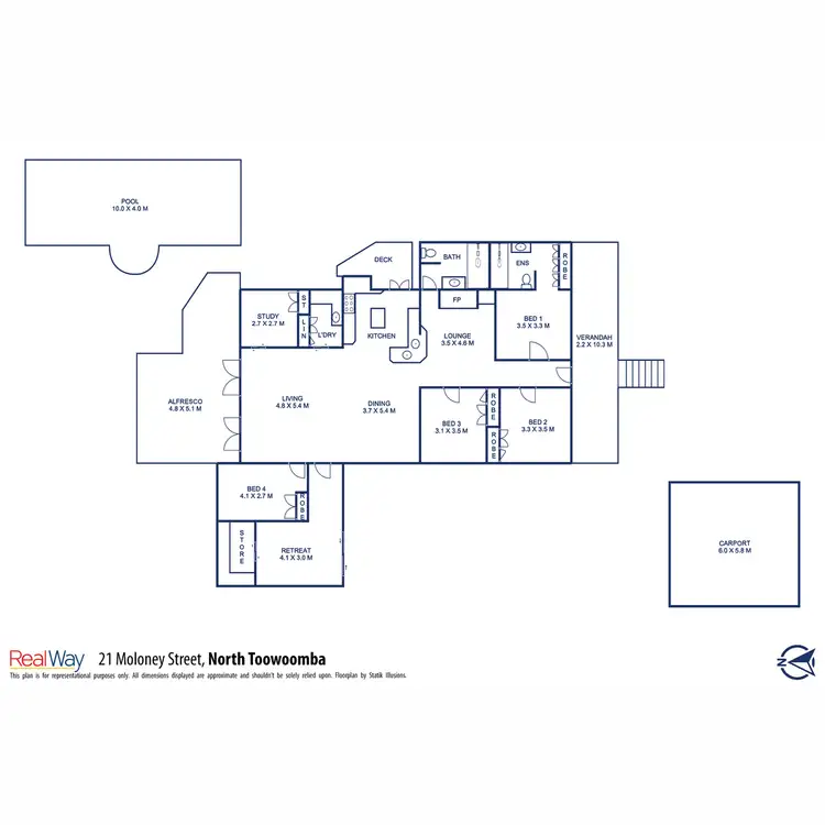 Floorplan of Homely house listing, 21 Moloney Street, North Toowoomba QLD 4350