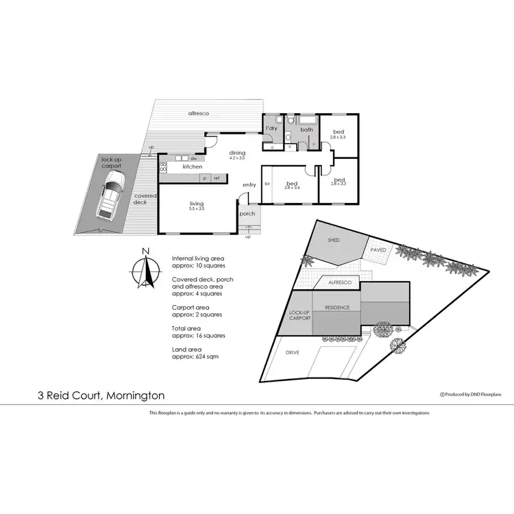 Floorplan of Homely house listing, 3 Reid Court, Mornington VIC 3931