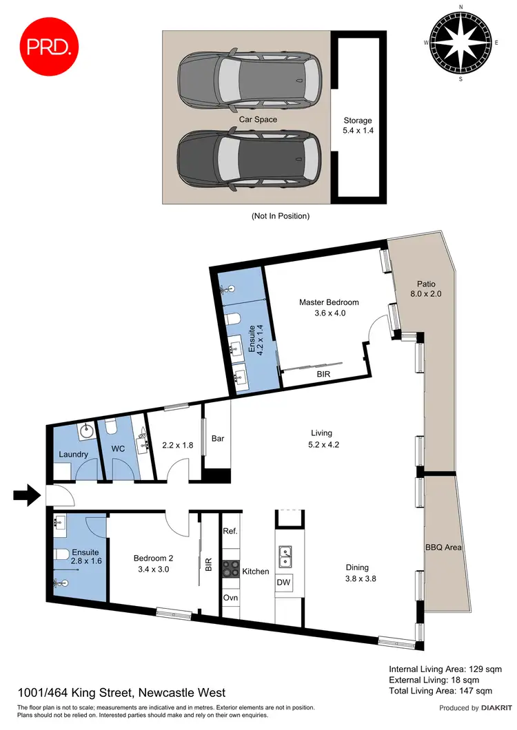 Floorplan of Homely apartment listing, 1001/464 King Street, Newcastle West NSW 2302