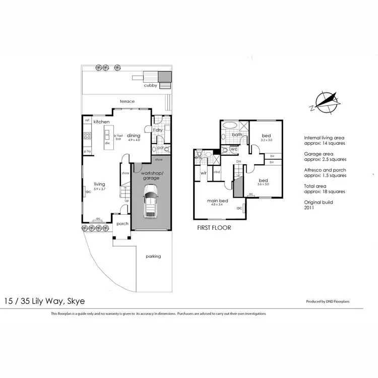 Floorplan of Homely townhouse listing, 15/35 Lily Way, Skye VIC 3977