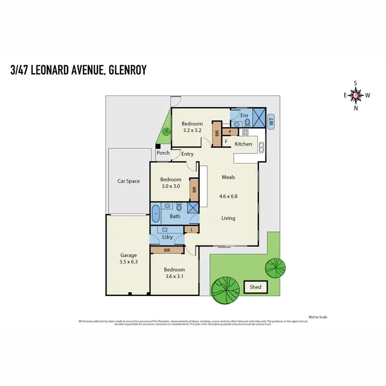 Floorplan of Homely unit listing, 3/47 Leonard Avenue, Glenroy VIC 3046