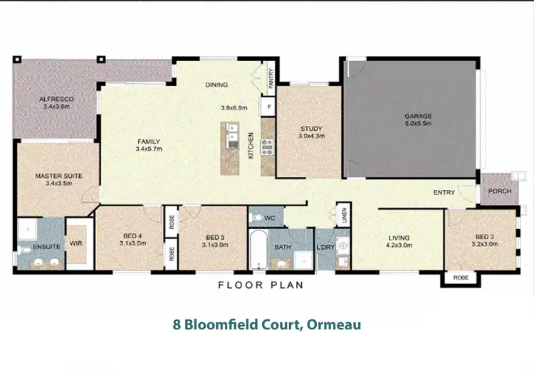 Floorplan of Homely house listing, 8 Bloomfield Court, Ormeau QLD 4208