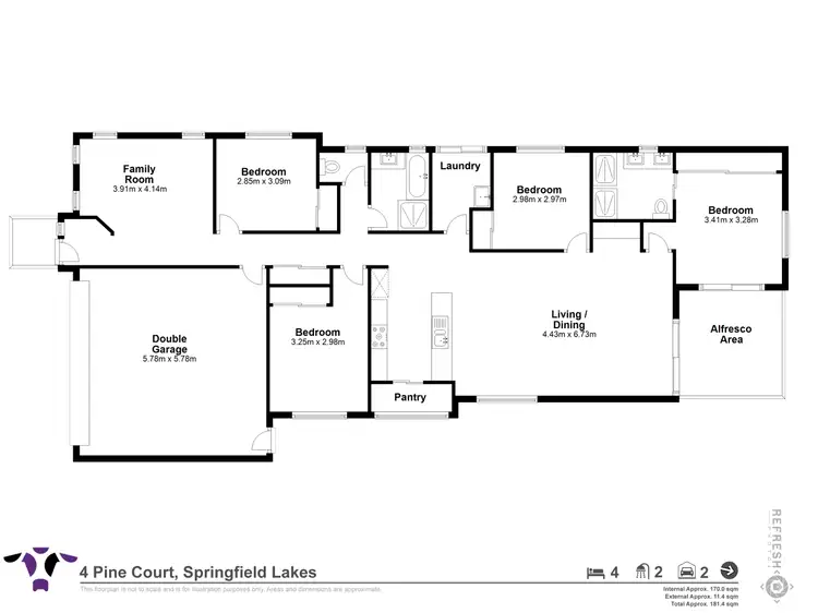 Floorplan of Homely house listing, 4 Pine Court, Springfield Lakes QLD 4300