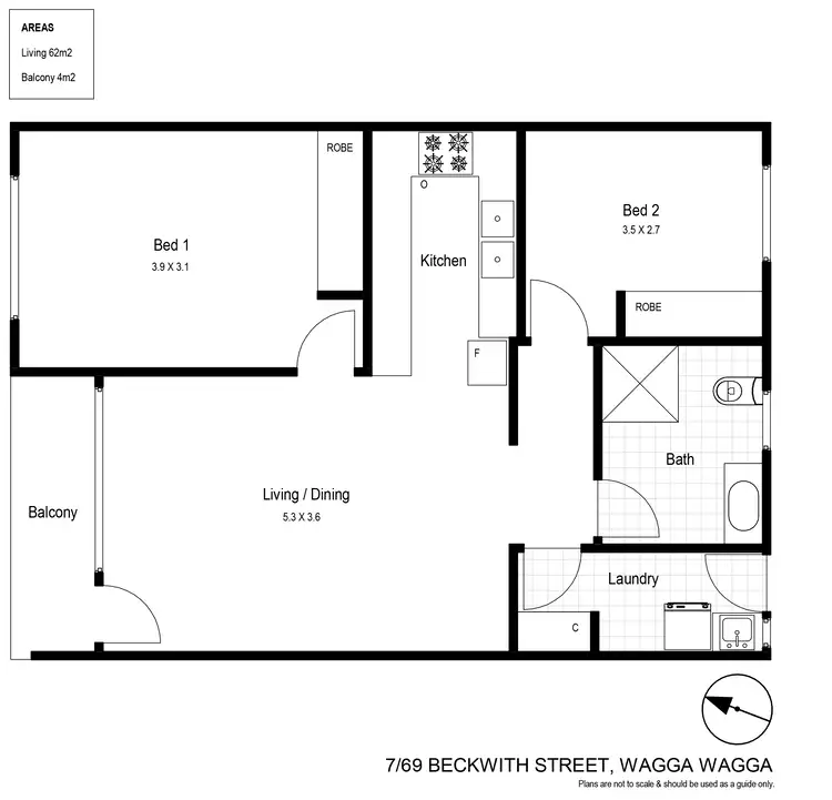 Floorplan of Homely unit listing, 7/69 Beckwith Street, Wagga Wagga NSW 2650