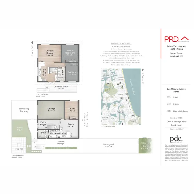 Floorplan of Homely semi-detached listing, 2/6 Macaw Avenue, Miami QLD 4220