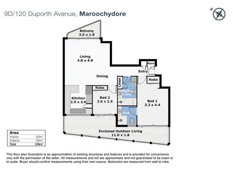 Floorplan of Homely unit listing, 9D/120-122 Duporth Avenue, Maroochydore QLD 4558
