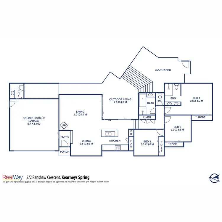 Floorplan of Homely unit listing, 2/2 Renshaw Crescent, Kearneys Spring QLD 4350