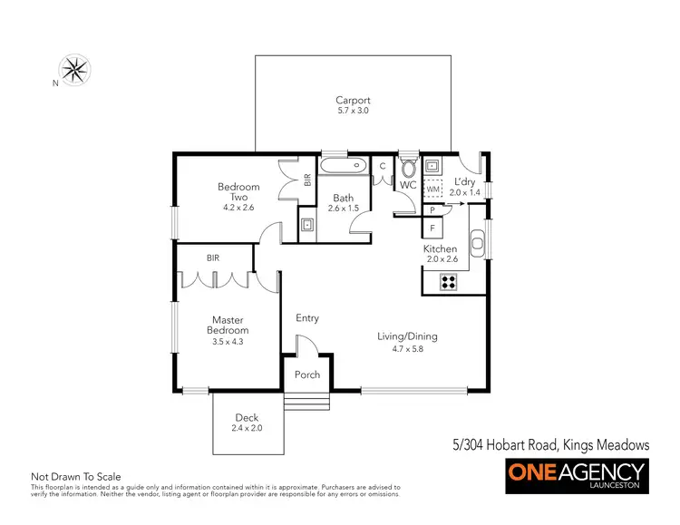 Floorplan of Homely unit listing, 5/304 Hobart Road, Youngtown TAS 7249