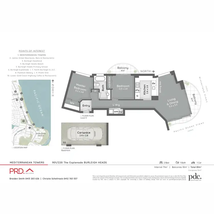 Floorplan of Homely apartment listing, 901/220 The Esplanade, Burleigh Heads QLD 4220