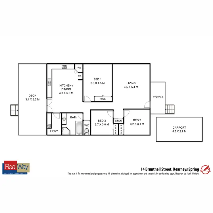 Floorplan of Homely house listing, 14 Bruntnell Street, Kearneys Spring QLD 4350