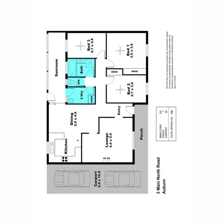 Floorplan of Homely house listing, 3 Main North Road, Auburn SA 5451