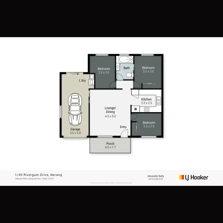 Floorplan of Homely semi-detached listing, 1/49 Rivergum Drive, Nerang QLD 4211