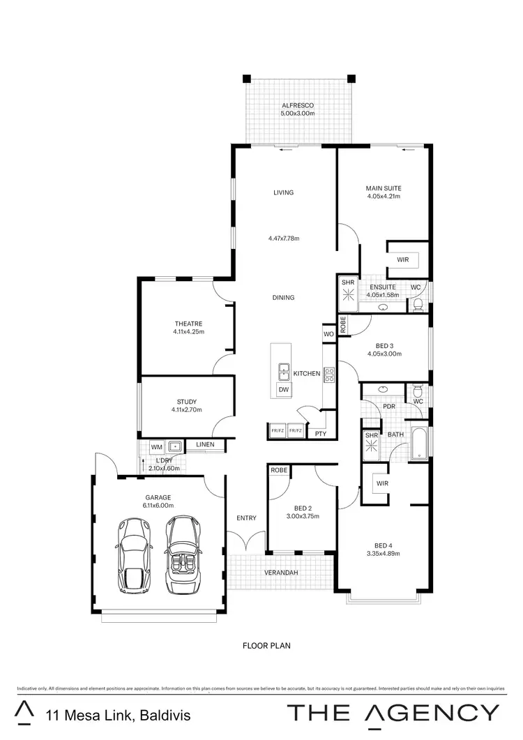 Floorplan of Homely house listing, 11 Mesa Link, Baldivis WA 6171