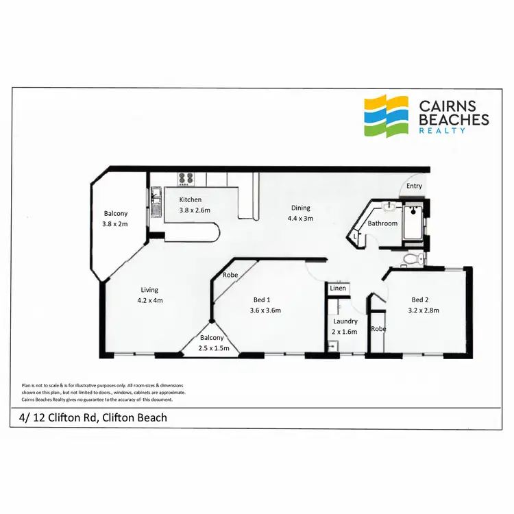 Floorplan of Homely apartment listing, 4/12 Clifton Rd,, Clifton Beach QLD 4879