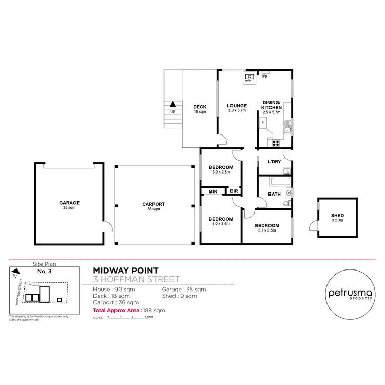 Floorplan of Homely house listing, 3 Hoffman Street, Midway Point TAS 7171