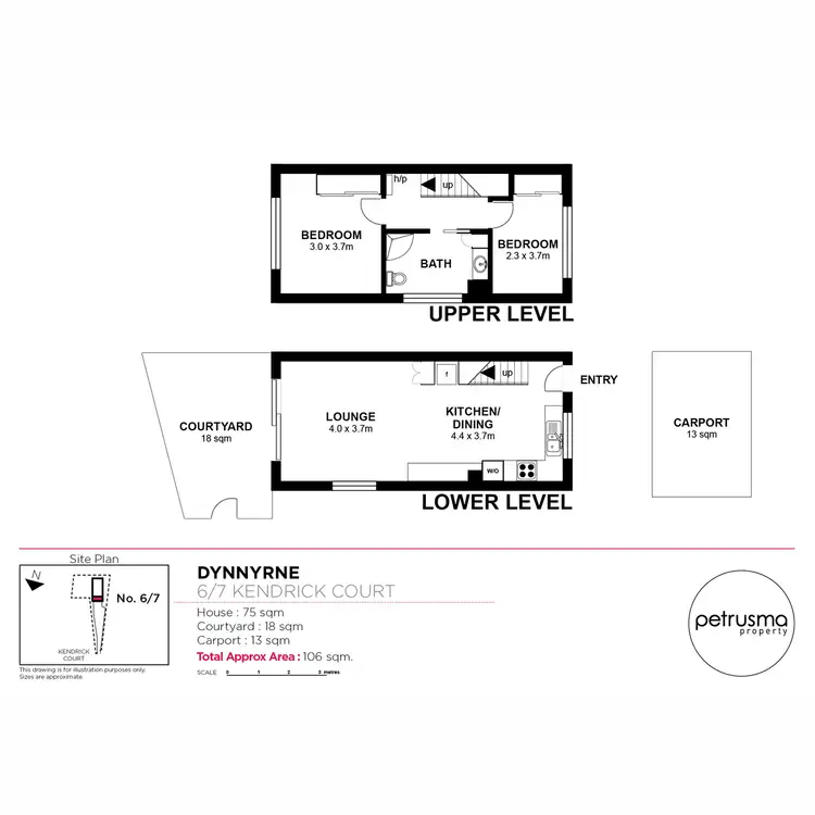 Floorplan of Homely unit listing, 6/7 Kendrick Court, Dynnyrne TAS 7005