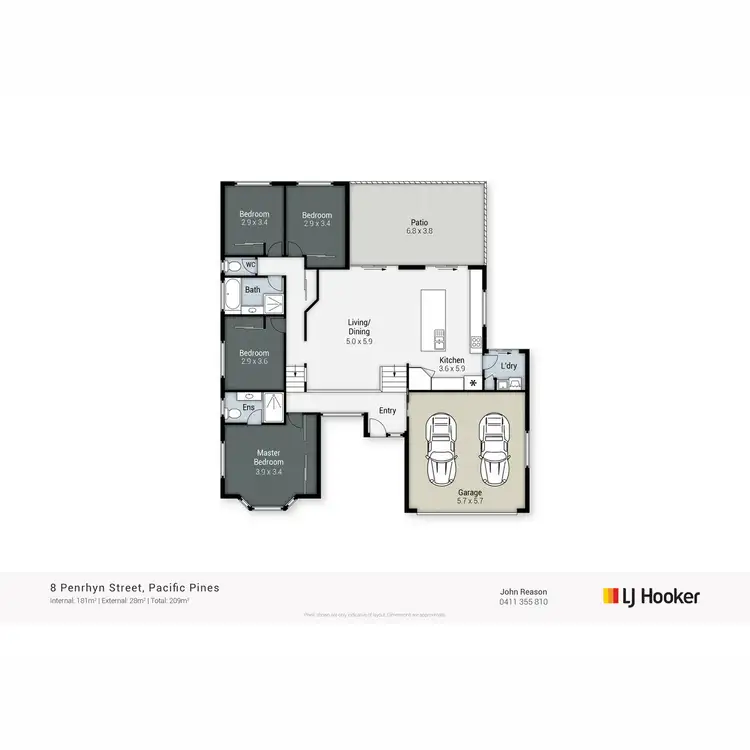 Floorplan of Homely house listing, 8 Penrhyn Street, Pacific Pines QLD 4211