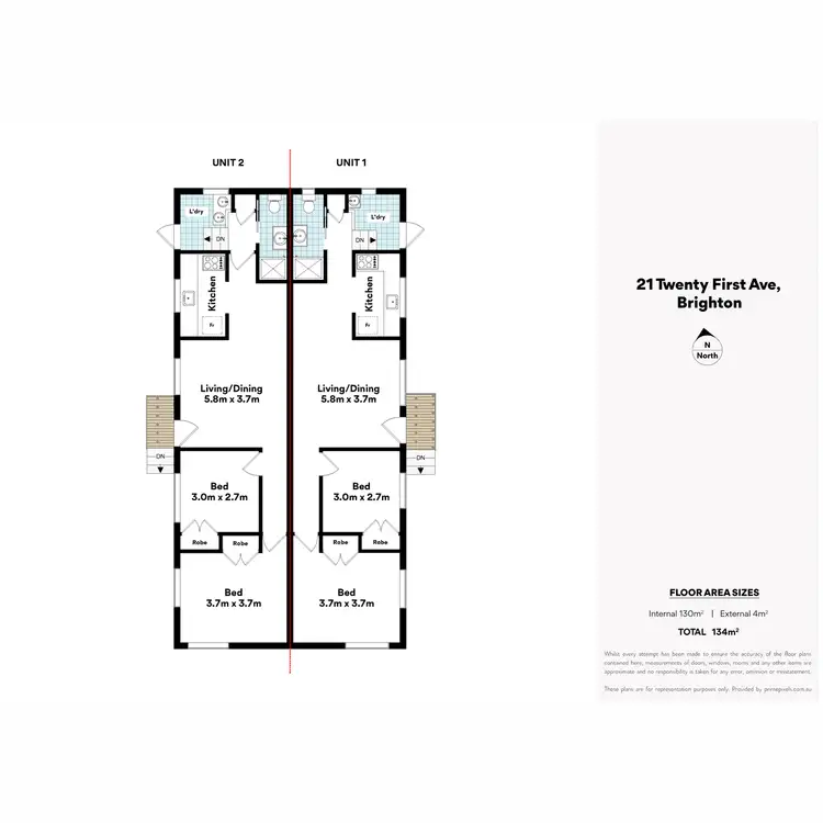Floorplan of Homely semi-detached listing, 21 Twenty-First Avenue, Brighton QLD 4017