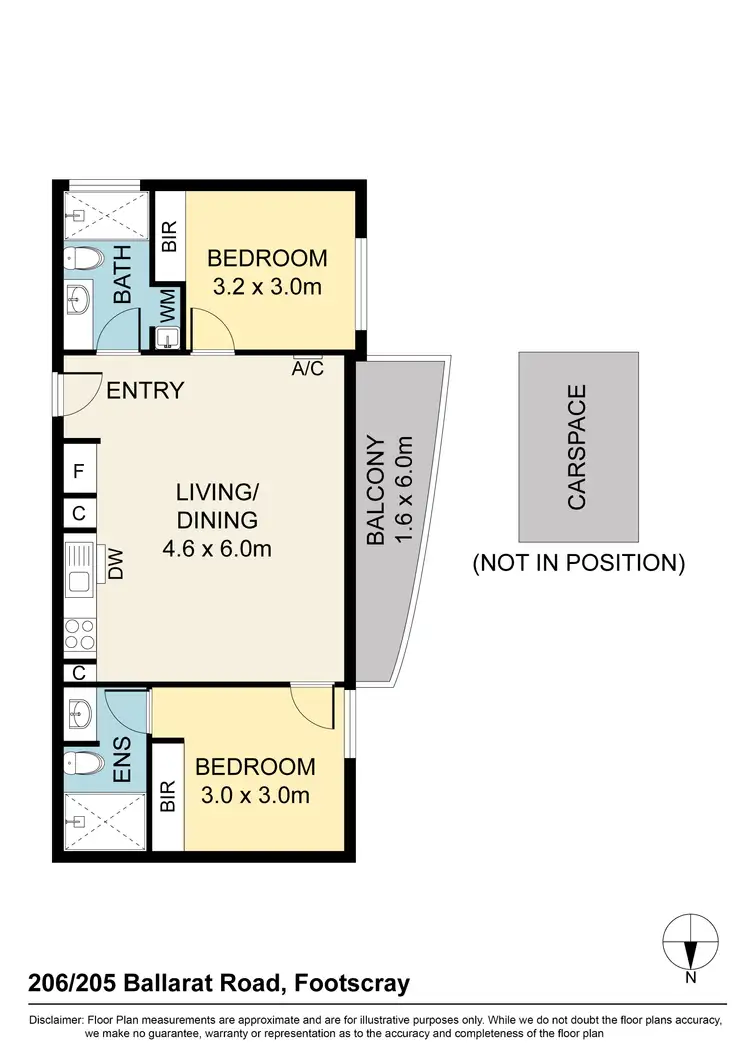 Floorplan of Homely apartment listing, 206/205 Ballarat Road, Footscray VIC 3011