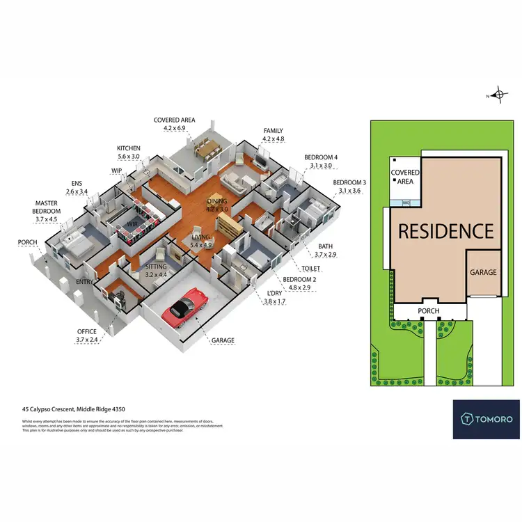 Floorplan of Homely house listing, 45 Calypso Crescent, Middle Ridge QLD 4350