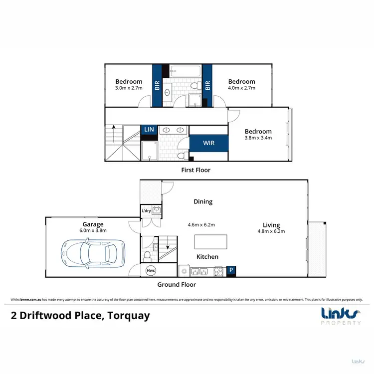 Floorplan of Homely townhouse listing, 2 Driftwood Place, Torquay VIC 3228