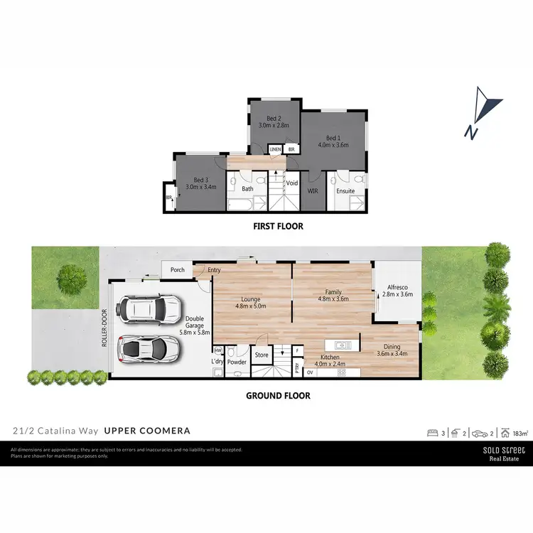 Floorplan of Homely townhouse listing, 21/2 Catalina Way, Upper Coomera QLD 4209